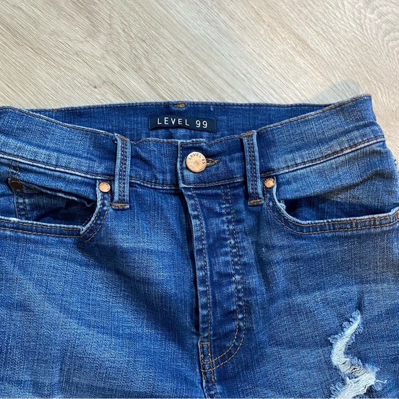 Level 99 Distressed Blue High Waist Jeans - Picture 11 of 12